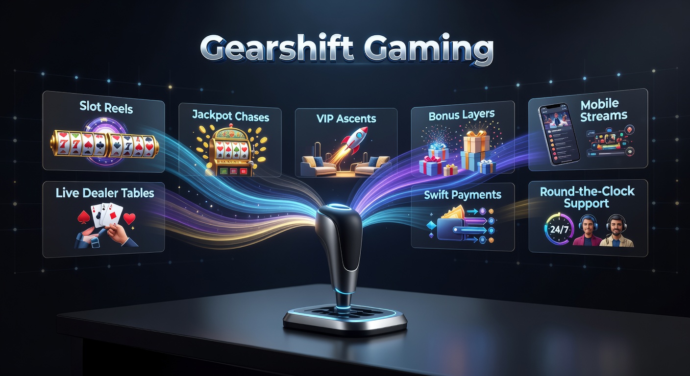 Dynamic interface showing seamless transition from colorful slot reels to a live dealer blackjack table on a mobile screen, highlighting Gearshift Gaming's fluid navigation