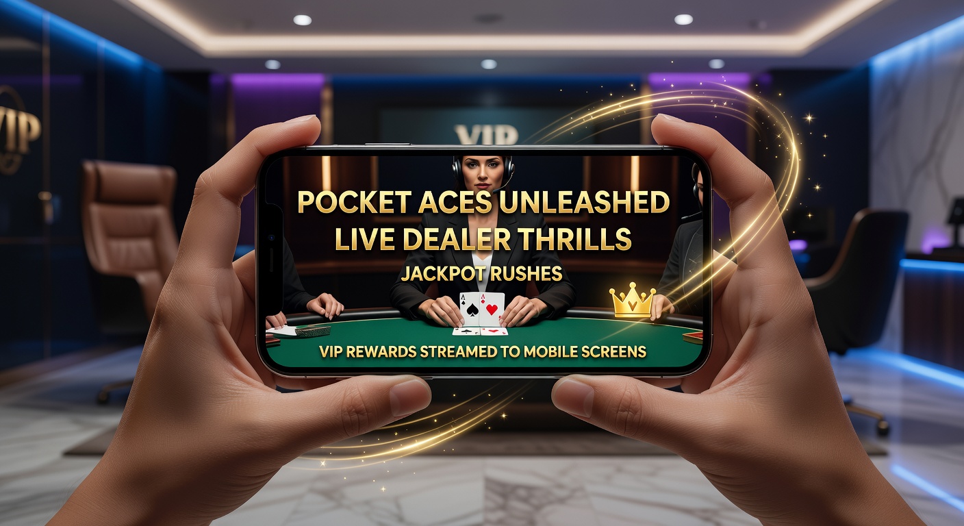 Smartphone displaying a live blackjack dealer with cards in motion, jackpot ticker visible in the corner, and VIP badge glowing on screen