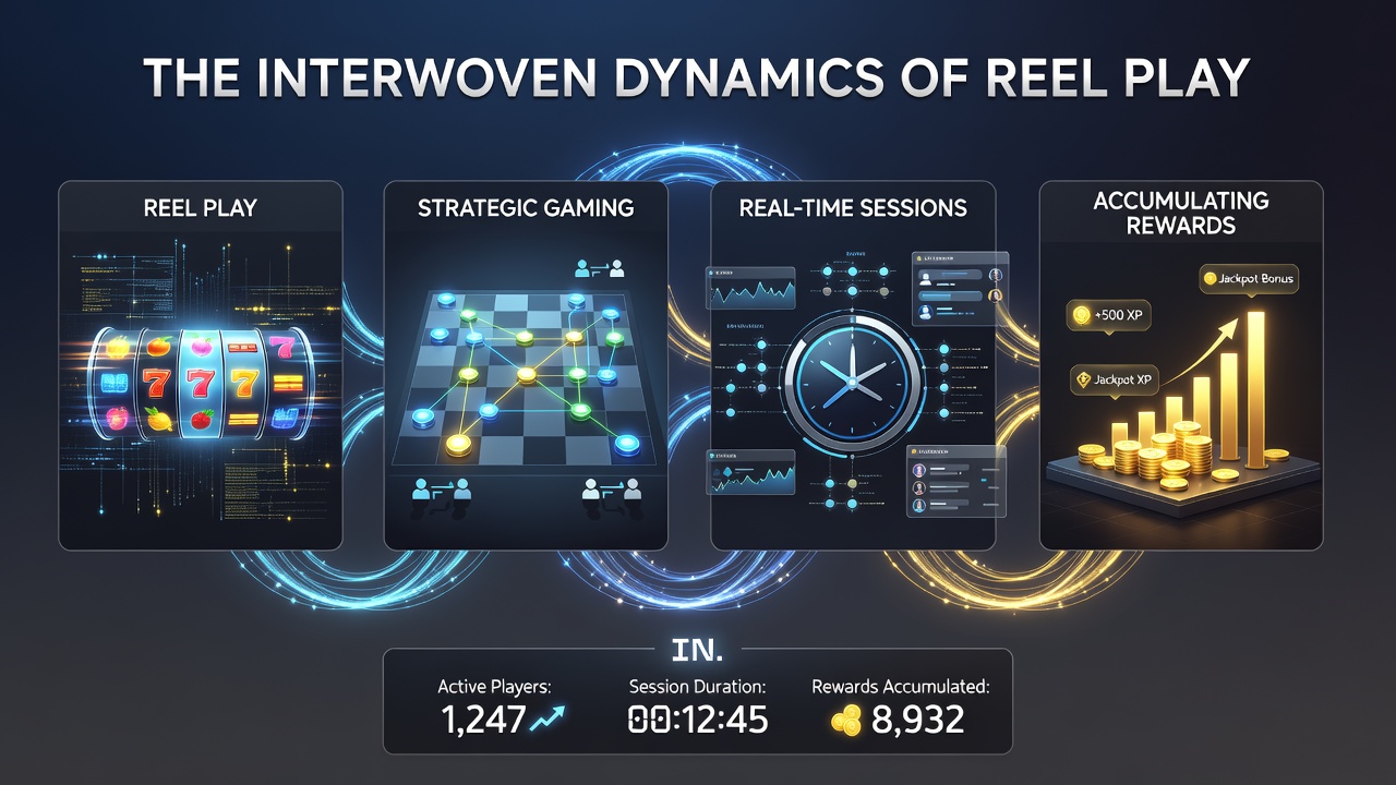 Mobile interface displaying live dealer tables, bonus activation panels, and reward tracking dashboards side by side